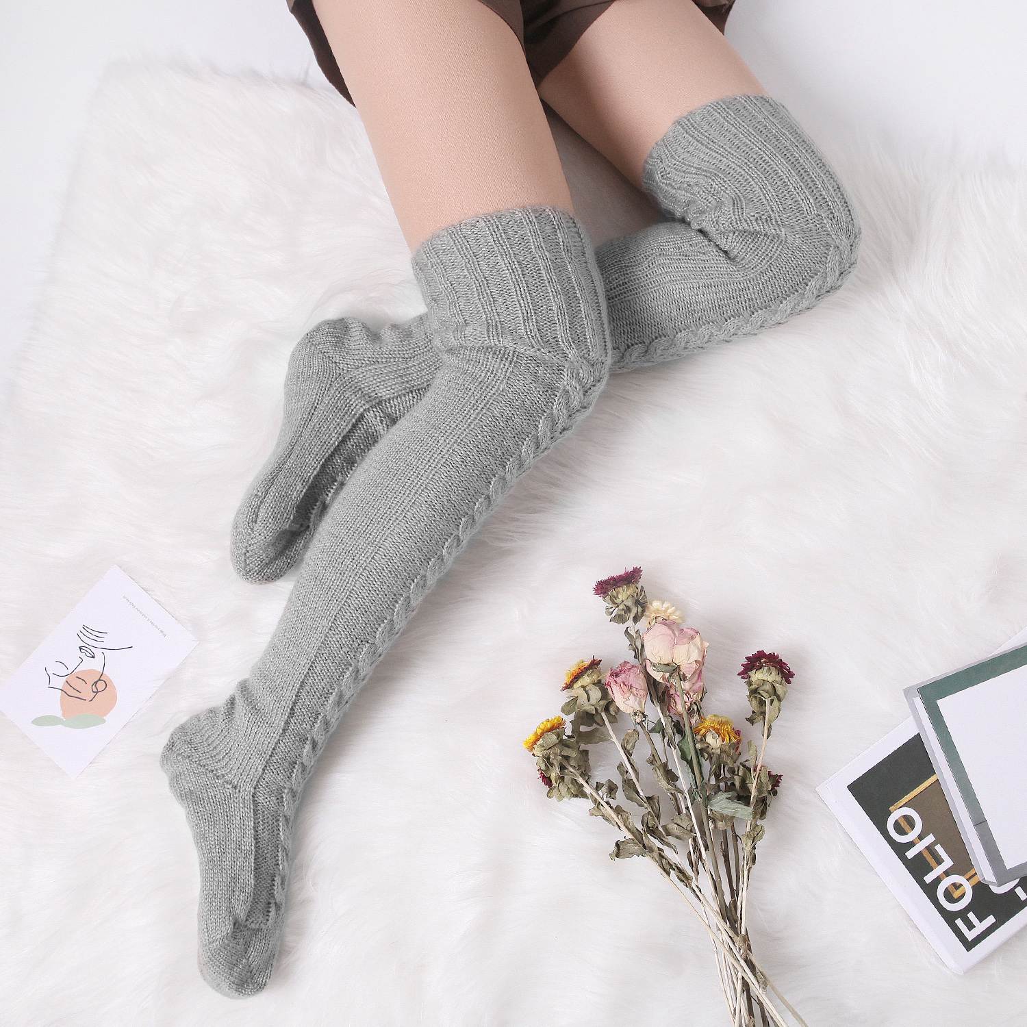 Overknee Kuschel Wintersocken - Warme Füße für kalte Tage | 1+1 GRATIS